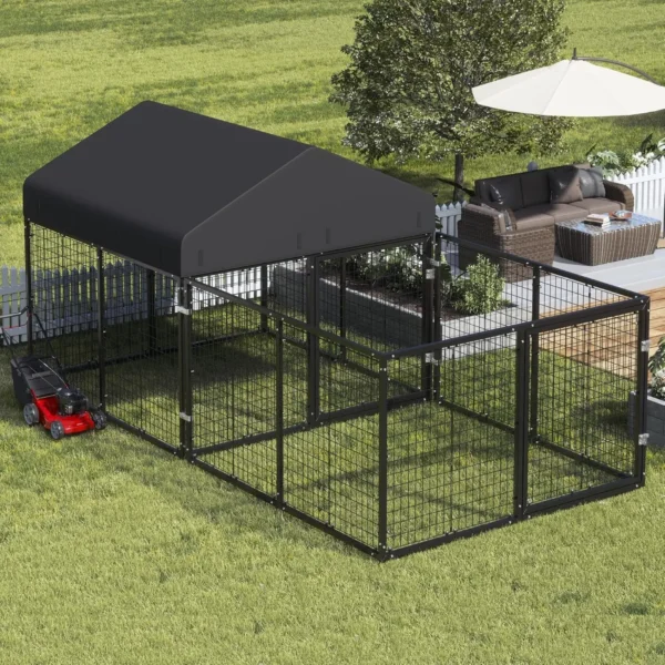 Anti-Rust Roof Lockable Outdoor Dog Kennel